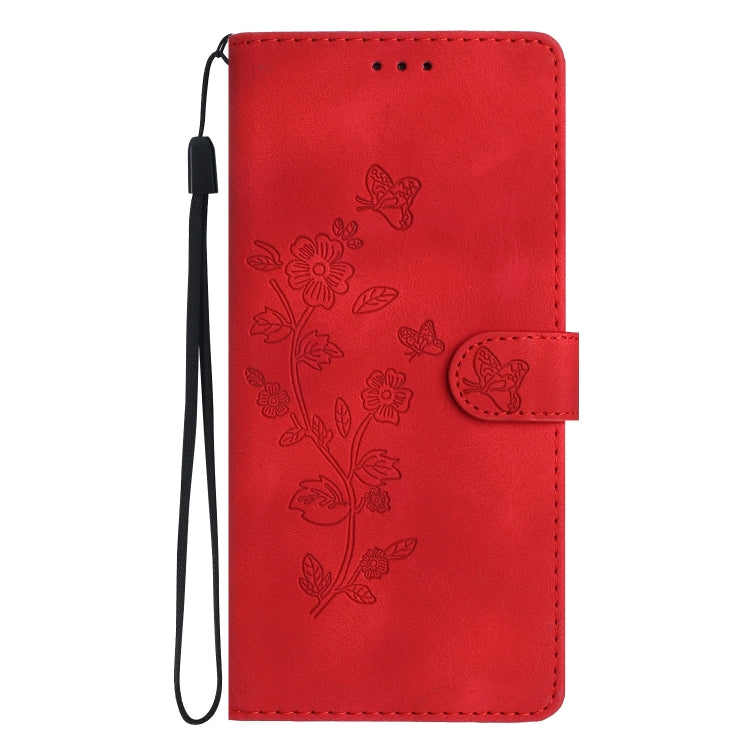 For Xiaomi Redmi Note 11 Pro 5G Global Flower Butterfly Embossing Pattern Leather Phone Case(Red) by buy2fix
