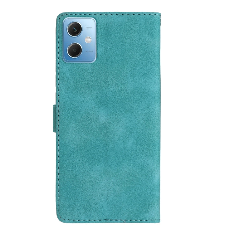 For Xiaomi Redmi Note 12 5G Flower Butterfly Embossing Pattern Leather Phone Case(Sky Blue) by buy2fix