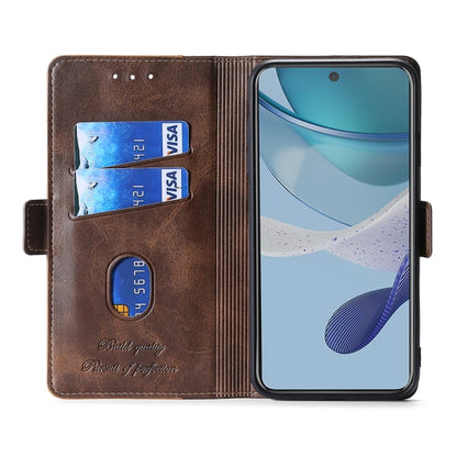 For Infinix Smart 7 HD Contrast Color Side Buckle Leather Phone Case(Dark Brown + Gold) - Infinix Cases by buy2fix | Online Shopping UK | buy2fix