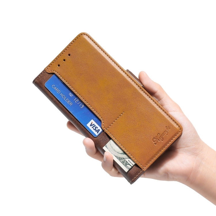 For Infinix Smart 7 HD Contrast Color Side Buckle Leather Phone Case(Dark Brown + Gold) - Infinix Cases by buy2fix | Online Shopping UK | buy2fix