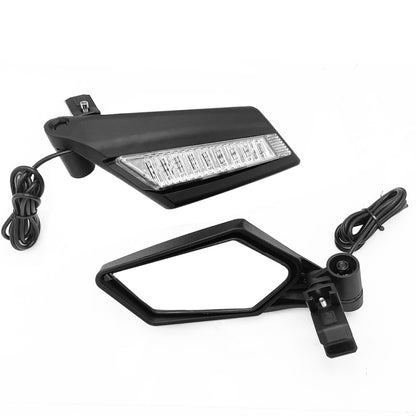 For Can-Am BRP UTV Maverick X3 Off-Road Vehicle Rearview Mirror, Model:UTV-17D With Light by buy2fix