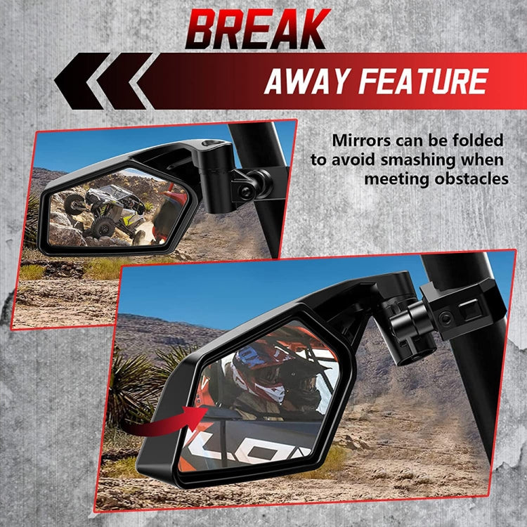 For Can-Am BRP UTV Maverick X3 Off-Road Vehicle Rearview Mirror, Model:UTV-17D With Light by buy2fix