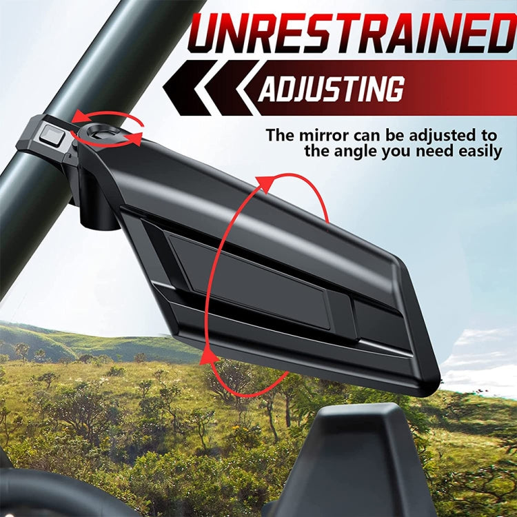 For Can-Am BRP UTV Maverick X3 Off-Road Vehicle Rearview Mirror, Model:UTV-17D With Light by buy2fix