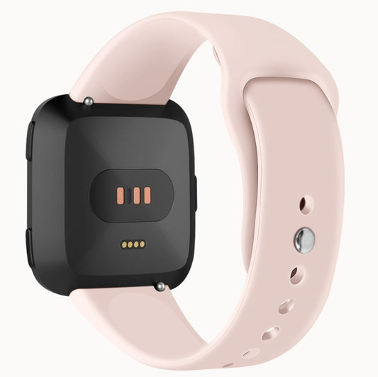 For Fitbit Versa 2 / Fitbit Versa / Fitbit Versa Lite Solid Color Silicone Watch Band, Size:L(Sand Pink) - Watch Bands by buy2fix | Online Shopping UK | buy2fix