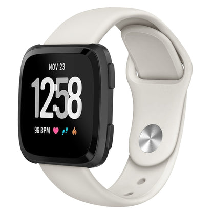 For Fitbit Versa 2 / Fitbit Versa / Fitbit Versa Lite Solid Color Silicone Watch Band, Size:L(Apricot) - Watch Bands by buy2fix | Online Shopping UK | buy2fix