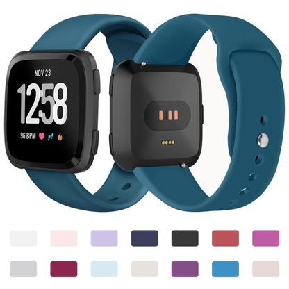 For Fitbit Versa 2 / Fitbit Versa / Fitbit Versa Lite Solid Color Silicone Watch Band, Size:L(Apricot) - Watch Bands by buy2fix | Online Shopping UK | buy2fix