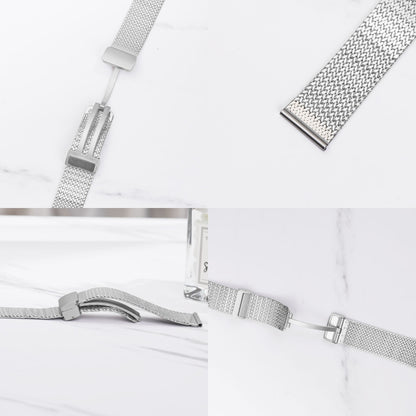 For Apple Watch SE 2022 40mm Magnetic Buckle Herringbone Mesh Metal Watch Band(Starlight) - Watch Bands by buy2fix | Online Shopping UK | buy2fix