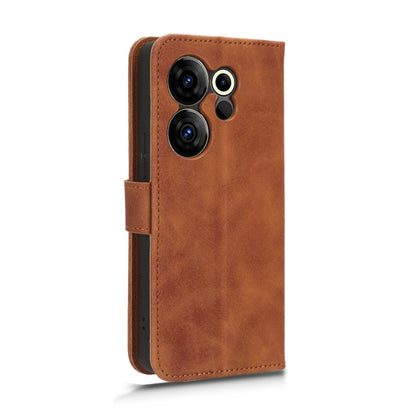 For Tecno Camon 20 Premier Skin Feel Magnetic Flip Leather Phone Case(Brown) by buy2fix