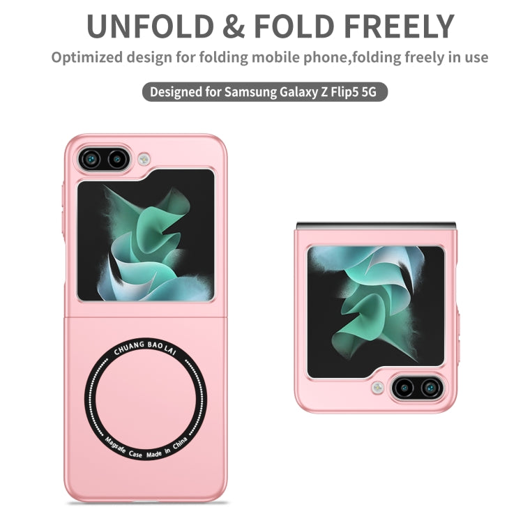 For Samsung Galaxy Z Flip5 5G Magsafe Magnetic Folding PC Phone Case(Pink) - Galaxy Z Flip5 Cases by buy2fix | Online Shopping UK | buy2fix