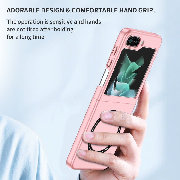 For Samsung Galaxy Z Flip5 5G Magsafe Magnetic Folding PC Phone Case(Pink) - Galaxy Z Flip5 Cases by buy2fix | Online Shopping UK | buy2fix