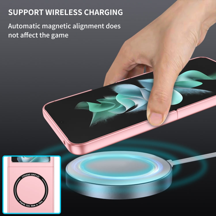 For Samsung Galaxy Z Flip5 5G Magsafe Magnetic Folding PC Phone Case(Pink) - Galaxy Z Flip5 Cases by buy2fix | Online Shopping UK | buy2fix