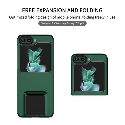 For Samsung Galaxy Z Flip5 5G Three-dimensional Folding Holder PC Phone Case(Green) - Galaxy Z Flip5 Cases by buy2fix | Online Shopping UK | buy2fix