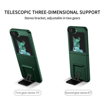 For Samsung Galaxy Z Flip5 5G Three-dimensional Folding Holder PC Phone Case(Green) - Galaxy Z Flip5 Cases by buy2fix | Online Shopping UK | buy2fix