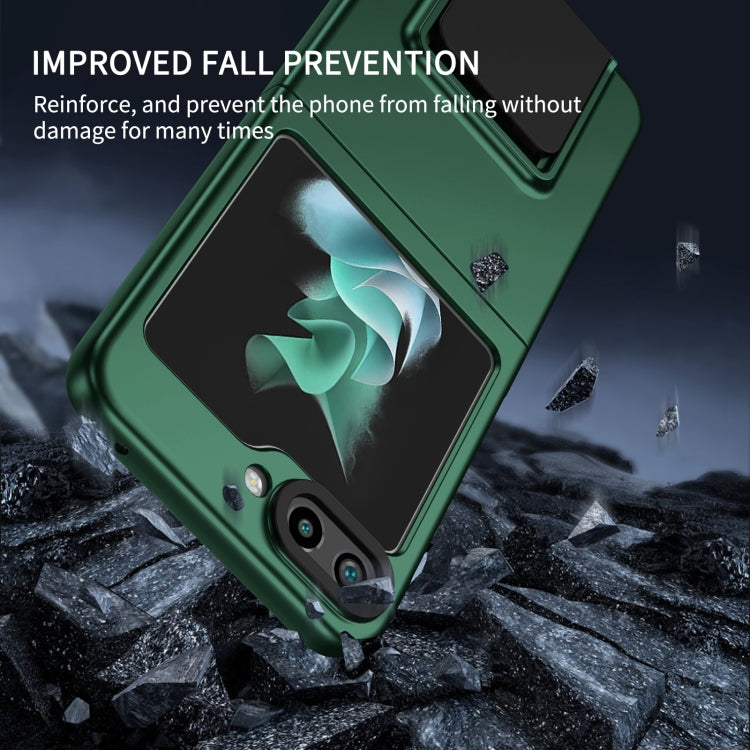 For Samsung Galaxy Z Flip5 5G Three-dimensional Folding Holder PC Phone Case(Green) - Galaxy Z Flip5 Cases by buy2fix | Online Shopping UK | buy2fix