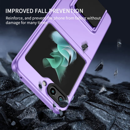 For Samsung Galaxy Z Flip5 5G Three-dimensional Folding Holder PC Phone Case(Purple) - Galaxy Z Flip5 Cases by buy2fix | Online Shopping UK | buy2fix