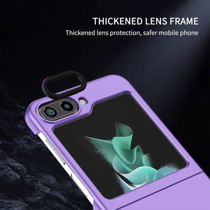 For Samsung Galaxy Z Flip5 5G Three-dimensional Folding Holder PC Phone Case(Purple) - Galaxy Z Flip5 Cases by buy2fix | Online Shopping UK | buy2fix