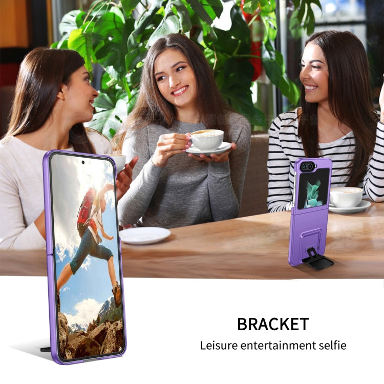 For Samsung Galaxy Z Flip5 5G Three-dimensional Folding Holder PC Phone Case(Purple) - Galaxy Z Flip5 Cases by buy2fix | Online Shopping UK | buy2fix