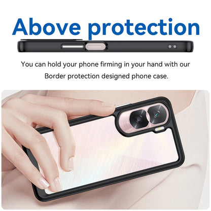 For Honor 90 Lite Colorful Series Acrylic Hybrid TPU Phone Case(Black) - Honor Cases by buy2fix | Online Shopping UK | buy2fix