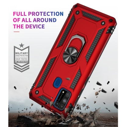 For Samsung Galaxy M31 Shockproof TPU + PC Protective Case with 360 Degree Rotating Holder(Silver) by buy2fix