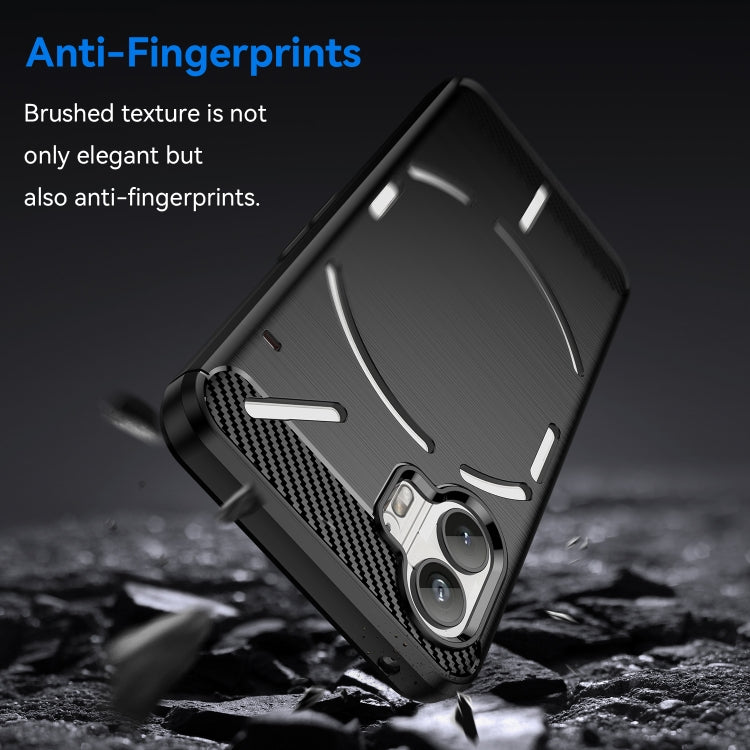 For Nothing Phone 2 Carbon Fiber Brushed Texture TPU Phone Case(Black) - Nothing Cases by buy2fix | Online Shopping UK | buy2fix