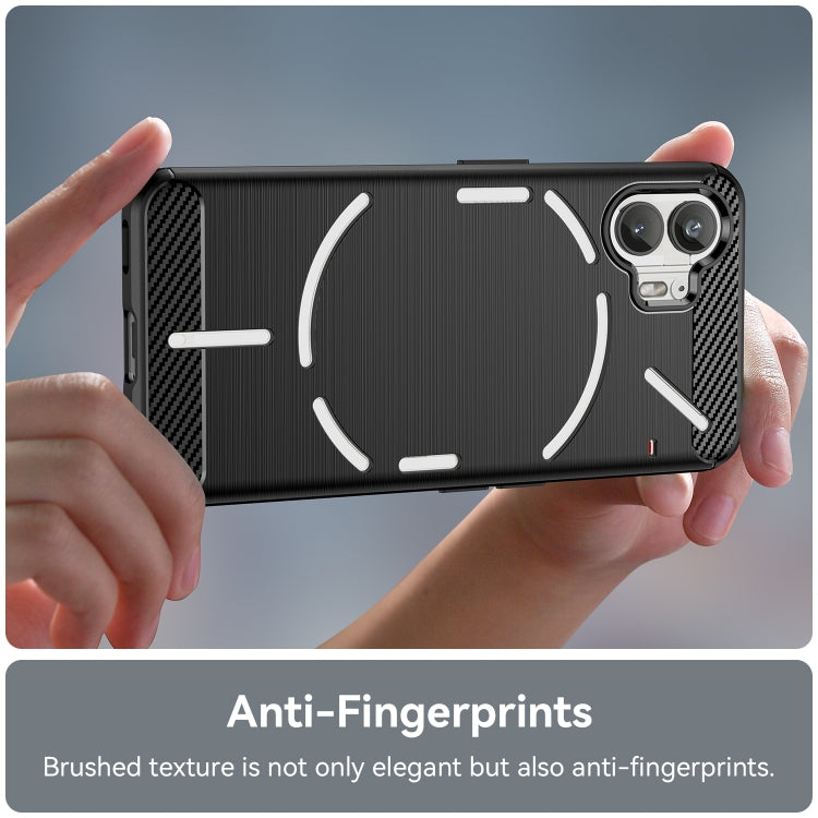 For Nothing Phone 2 Carbon Fiber Brushed Texture TPU Phone Case(Black) - Nothing Cases by buy2fix | Online Shopping UK | buy2fix