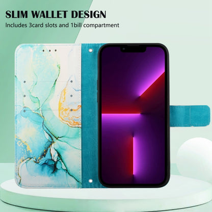 For iPhone 15 Pro Max PT003 Marble Pattern Flip Leather Phone Case(Green) - More iPhone Cases by buy2fix | Online Shopping UK | buy2fix