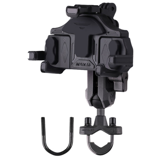 MOTOSLG Crab Motorcycle Phone Clamp Bracket U-Type Headbar Mount(Black)