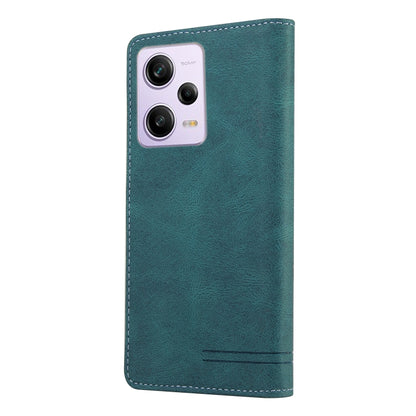 For Xiaomi Redmi Note 12 Pro India/Poco X5 Pro Skin Feel Anti-theft Brush Horizontal Flip Leather Case with Holder(Blue) by buy2fix