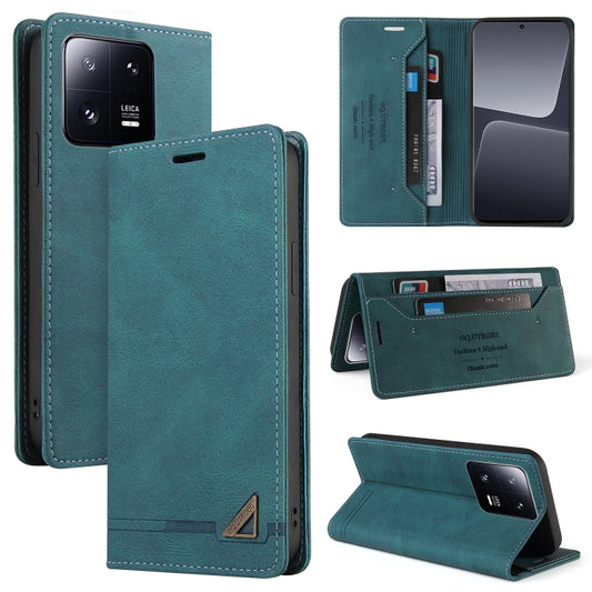 For Xiaomi 13 Pro Skin Feel Anti-theft Brush Horizontal Flip Leather Case with Holder(Blue) - Xiaomi Cases by buy2fix | Online Shopping UK | buy2fix