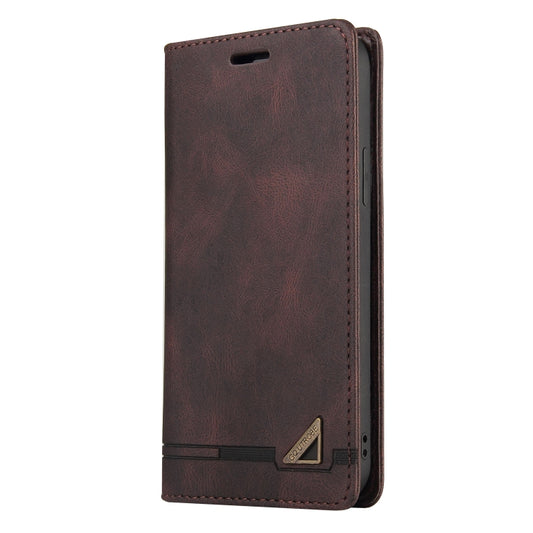 For Xiaomi Poco F5 5G/Redmi Note 12 Turbo 5G Skin Feel Anti-theft Brush Horizontal Flip Leather Case with Holder(Brown) - Xiaomi Cases by buy2fix | Online Shopping UK | buy2fix