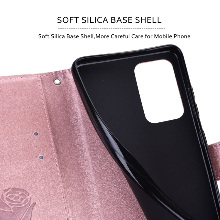 For Samsung Galaxy S23+ 5G Rose Embossed Flip PU Leather Phone Case(Rose Gold) - Galaxy S23+ 5G Cases by buy2fix | Online Shopping UK | buy2fix
