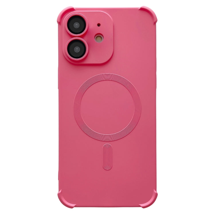 For iPhone 12 Four Corner Shockproof Skin Feel MagSafe Magnetic Phone Case(Pink) by buy2fix