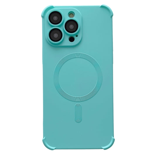 For iPhone 13 Pro Four Corner Shockproof Skin Feel MagSafe Magnetic Phone Case(Cyan Blue) - iPhone 13 Pro Cases by buy2fix | Online Shopping UK | buy2fix