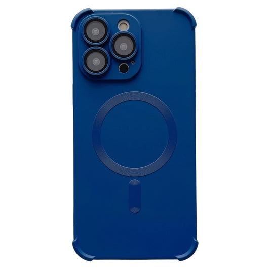 For iPhone 13 Pro Max Four Corner Shockproof Skin Feel MagSafe Magnetic Phone Case(Dark Blue) - iPhone 13 Pro Max Cases by buy2fix | Online Shopping UK | buy2fix