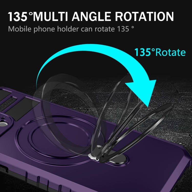 For iPhone 15 Pro MagSafe Magnetic Holder Phone Case(Purple) - iPhone 15 Pro Cases by buy2fix | Online Shopping UK | buy2fix
