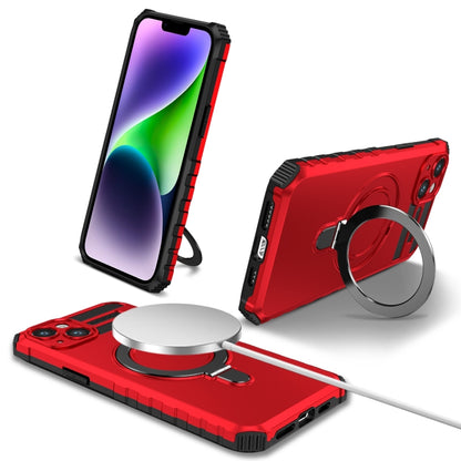 For iPhone 14 MagSafe Magnetic Holder Phone Case(Red) by buy2fix