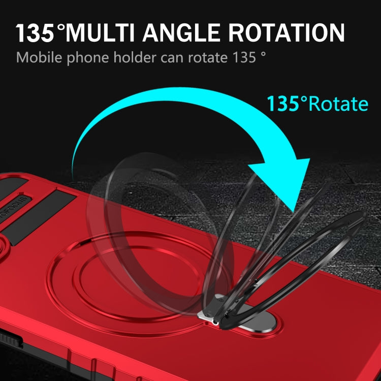 For iPhone 14 MagSafe Magnetic Holder Phone Case(Red) by buy2fix