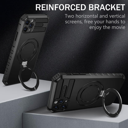 For iPhone 11 Pro MagSafe Magnetic Holder Phone Case(Black) - iPhone 11 Pro Cases by buy2fix | Online Shopping UK | buy2fix