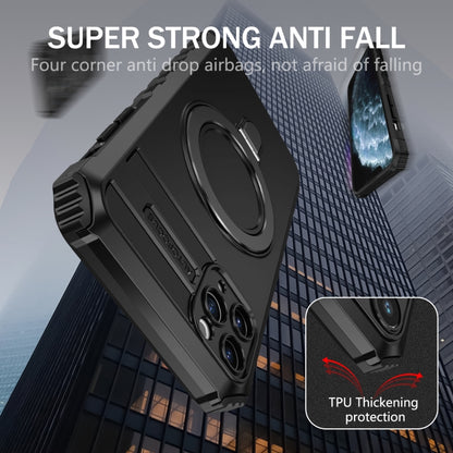 For iPhone 11 Pro MagSafe Magnetic Holder Phone Case(Black) - iPhone 11 Pro Cases by buy2fix | Online Shopping UK | buy2fix