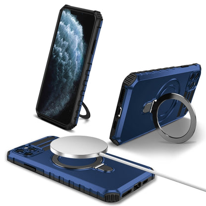 For iPhone 11 Pro MagSafe Magnetic Holder Phone Case(Blue) by buy2fix