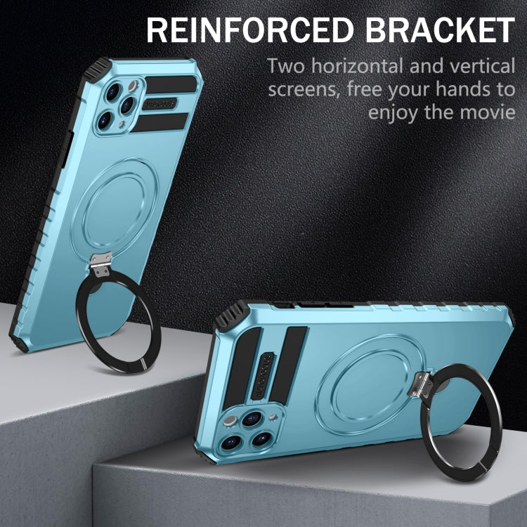 For iPhone 11 Pro MagSafe Magnetic Holder Phone Case(Light Blue) - iPhone 11 Pro Cases by buy2fix | Online Shopping UK | buy2fix