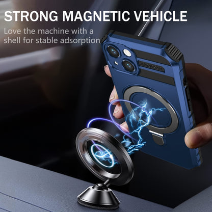 For iPhone 13 MagSafe Magnetic Holder Phone Case(Blue) - iPhone 13 Cases by buy2fix | Online Shopping UK | buy2fix