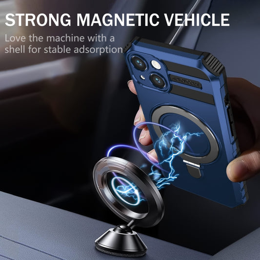 For iPhone 13 MagSafe Magnetic Holder Phone Case(Blue) - iPhone 13 Cases by buy2fix | Online Shopping UK | buy2fix