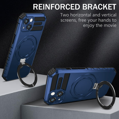 For iPhone 13 MagSafe Magnetic Holder Phone Case(Blue) - iPhone 13 Cases by buy2fix | Online Shopping UK | buy2fix