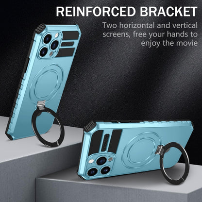 For iPhone 13 Pro Max MagSafe Magnetic Holder Phone Case(Light Blue) - iPhone 13 Pro Max Cases by buy2fix | Online Shopping UK | buy2fix