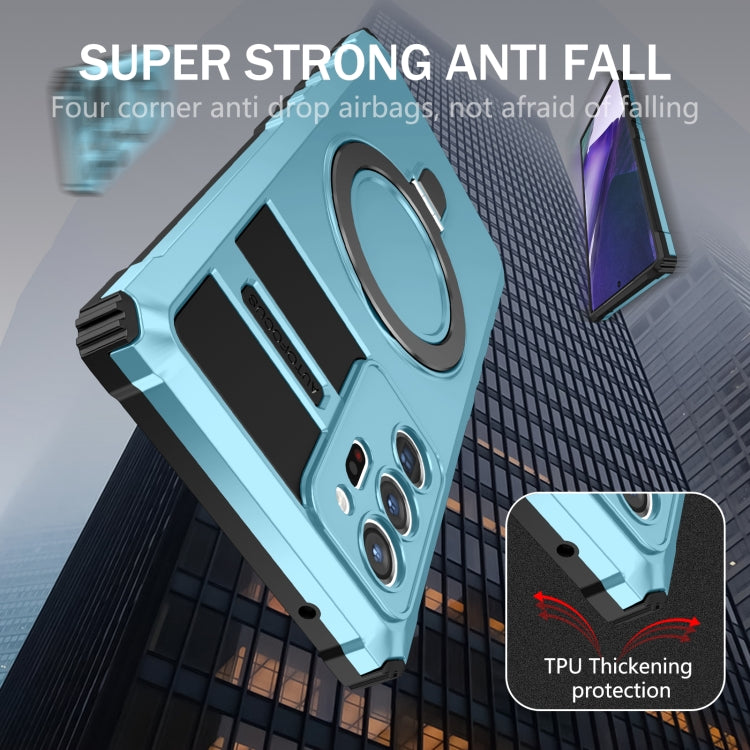 For Samsung Galaxy Note20 Ultra MagSafe Magnetic Holder Phone Case(Light Blue) by buy2fix