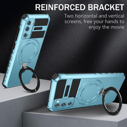 For Samsung Galaxy S20 FE MagSafe Magnetic Holder Phone Case(Light Blue) by buy2fix