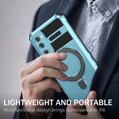 For Samsung Galaxy S20 FE MagSafe Magnetic Holder Phone Case(Light Blue) by buy2fix