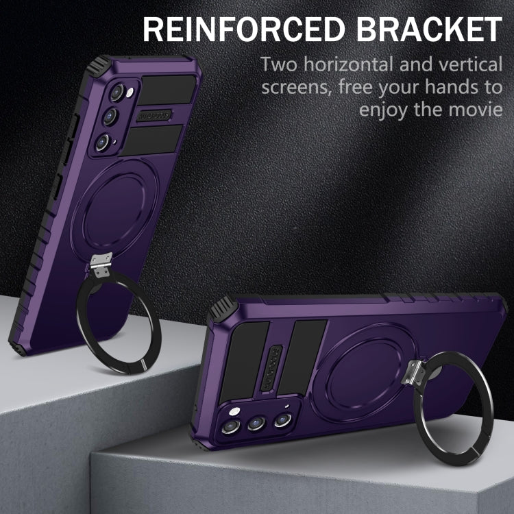 For Samsung Galaxy S20 FE MagSafe Magnetic Holder Phone Case(Purple) by buy2fix