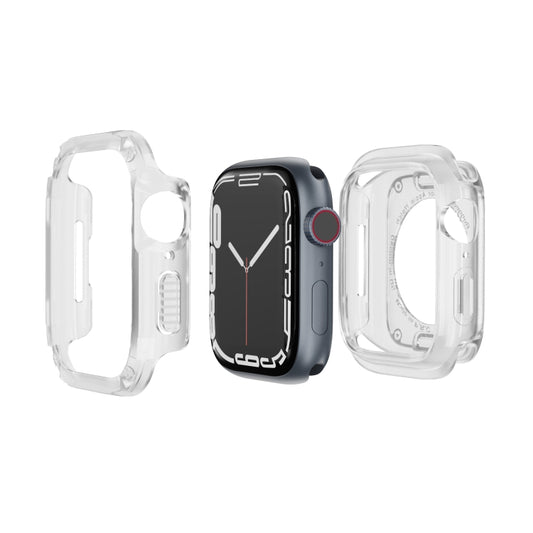 For Apple Watch Series 9 / 8 / 7 41mm 2-in-1 PC Hybrid TPU Armor Watch Case(Transparent) - Watch Cases by buy2fix | Online Shopping UK | buy2fix